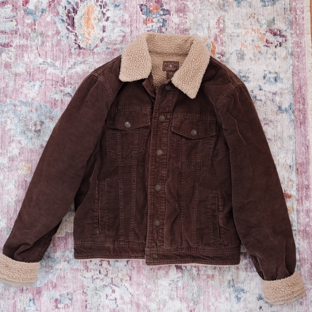 Retro Lucky brand Sherpa collar cord jacket